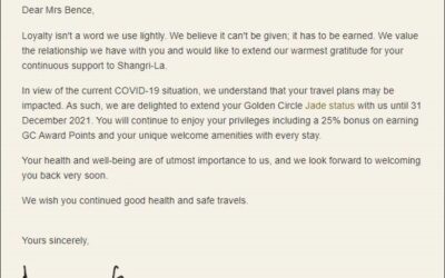 Brilliant gesture of customer care during COVID-19